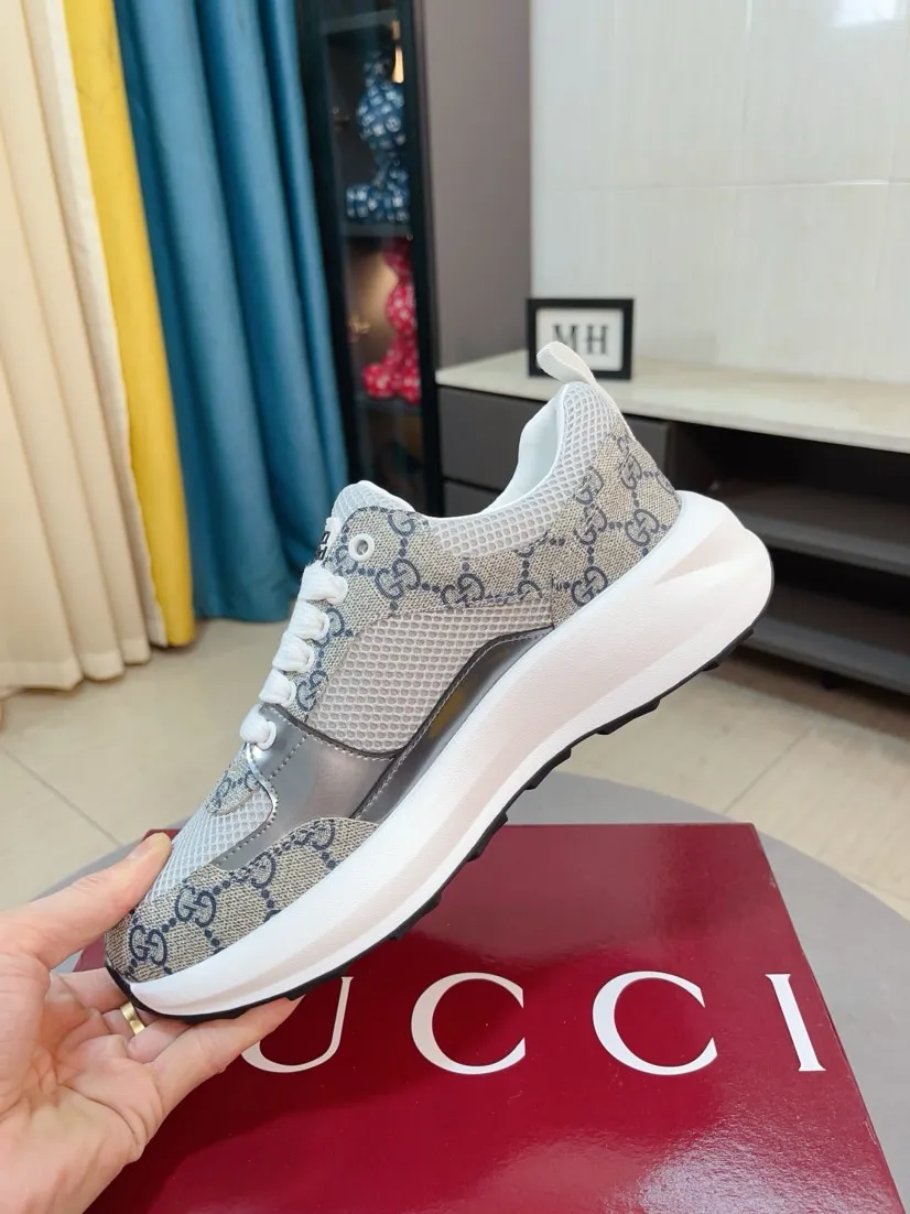 Men's shoes 💰440🌹🌹GUCCI [Gucci] New high-end brand of men's shoes, the latest fashionable casual men's shoes, trendy and versatile style, relaxed and sporty style, uppers imported from Italy, first-layer cowhide, genuine leather lining and ultra-fine workmanship. Original personalized fashionable rubber wear-resistant outsole, light and comfortable on the foot, size 38-44